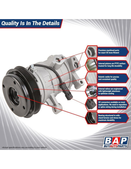 Compresor A/C BuyAutoParts 60-01291NA para Toyota y Kia