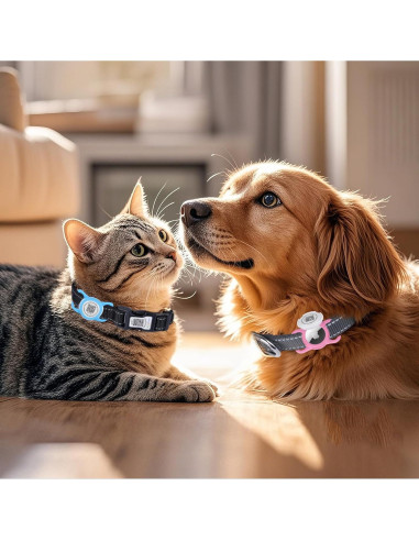 Porta ID de Mascota QR Icitekwan Mini Impermeable Rosa