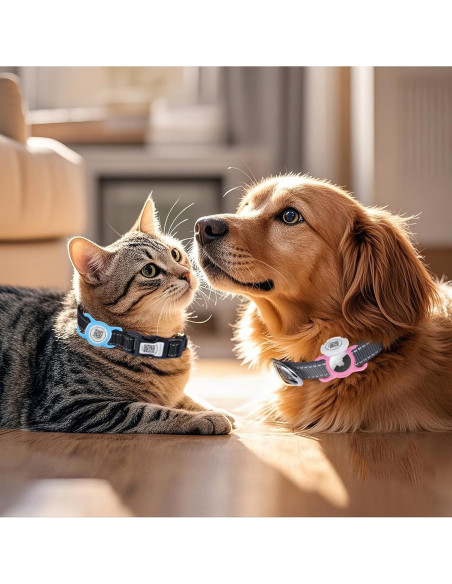 Porta ID de Mascota QR Icitekwan Mini Impermeable Rosa