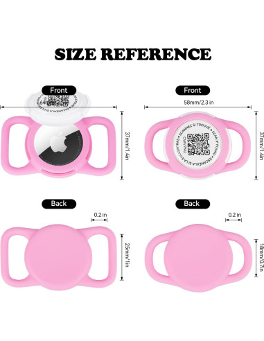 Porta ID de Mascota QR Icitekwan Mini Impermeable Rosa