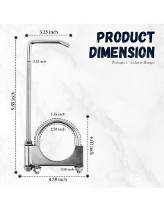 Abrazadera de Escape Ajustable YGDMD 2.5" con Soporte 2