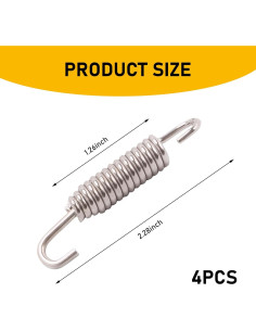 Gancho de Resorte de Escape de Motocicleta Awlbed 4 PCS Plata 2