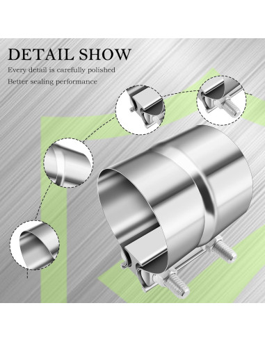 Abrazadera de escape CXCCOI 2.25" ID/OD Acero Inoxidable
