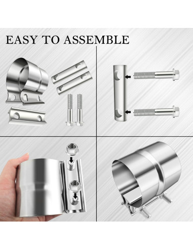 Abrazadera de escape CXCCOI 2.25" ID/OD Acero Inoxidable