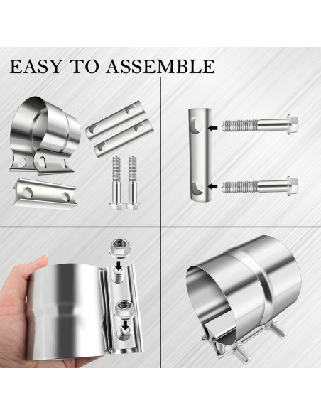 Abrazadera de escape CXCCOI 2.25" ID/OD Acero Inoxidable