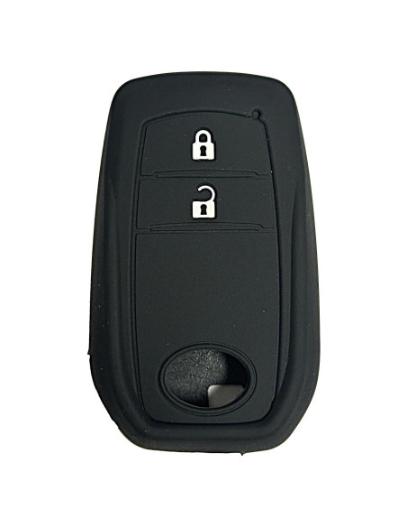 Cubierta de Llave de Silicona Toyota Yaris Hilux 2 Botones Negro