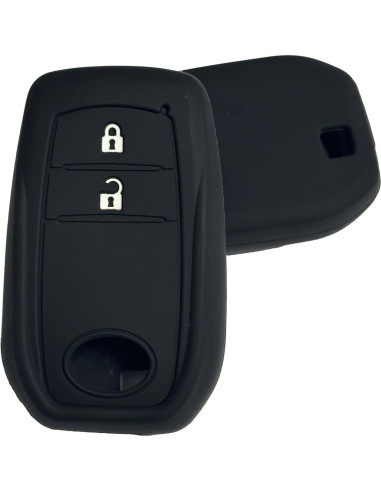 Cubierta de Llave de Silicona Toyota Yaris Hilux 2 Botones Negro
