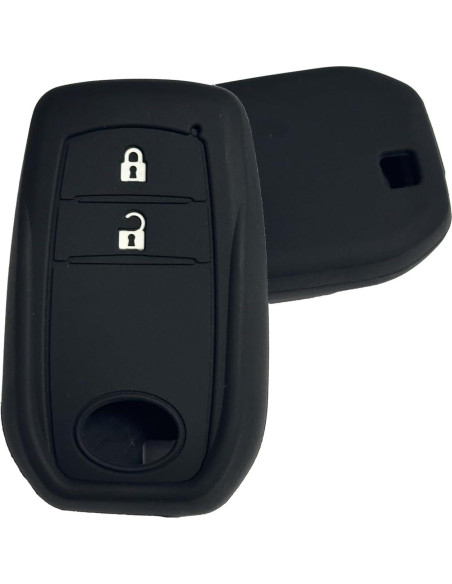 Cubierta de Llave de Silicona Toyota Yaris Hilux 2 Botones Negro