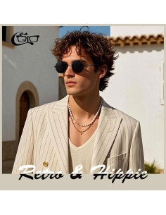 Gafas de Sol Polarizadas CGID Retro Redondas UV400 para Hombres 2