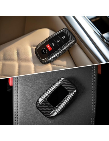 Cubierta de llavero T-carbon para Toyota Venza 2021-2024, fibra de carbono