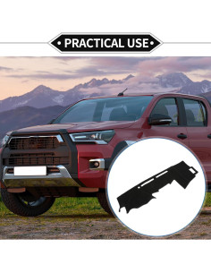 Cubierta de tablero VekAuto para Toyota Hilux 2005-2015, negra 2