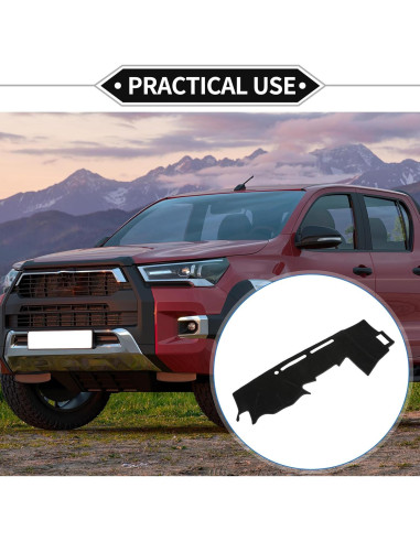 Cubierta de tablero VekAuto para Toyota Hilux 2005-2015, negra