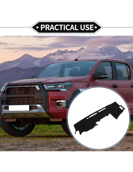 Cubierta de tablero VekAuto para Toyota Hilux 2005-2015, negra