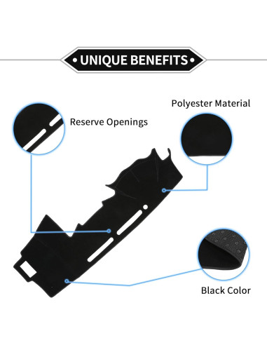 Cubierta de tablero VekAuto para Toyota Hilux 2005-2015, negra