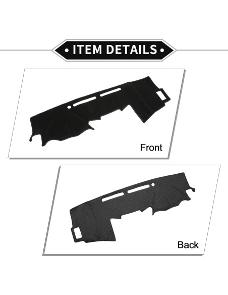 Cubierta de tablero VekAuto para Toyota Hilux 2005-2015, negra