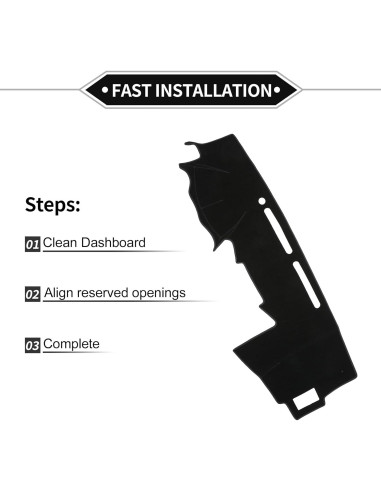 Cubierta de tablero VekAuto para Toyota Hilux 2005-2015, negra