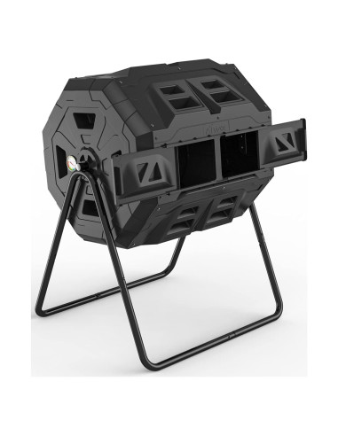 Compostador Giratorio EJWOX 163L con Termómetro - Negro