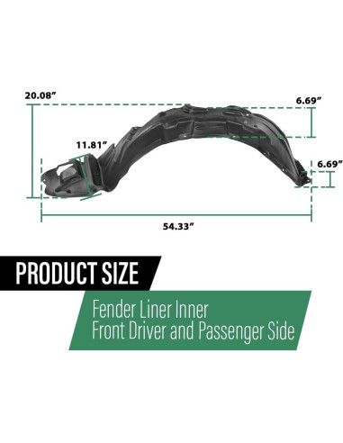 Forros de Guardabarros LQI para Toyota Corolla 2003-2008 Negro