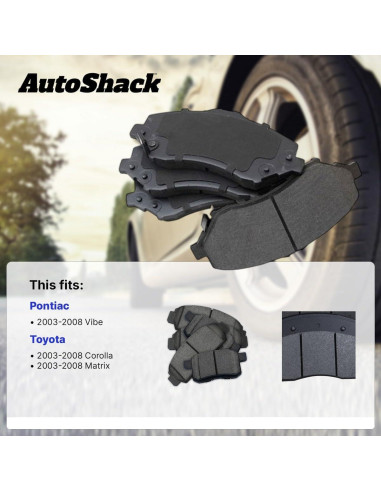 Juego de Pastillas de Freno Cerámicas Delanteras AutoShack SCD923 para Toyota Corolla y Pontiac Vibe