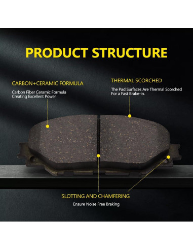 Juego de Pastillas de Freno Delanteras y Traseras YYZKSK 8 Piezas