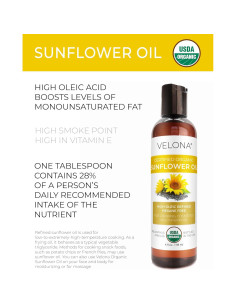 Aceite de Girasol Orgánico Velona 118 ml - 100% Puro y Natural 2