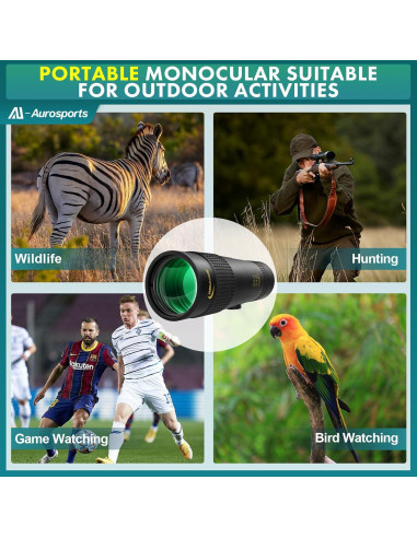 Monóculo Aurosports 10-30x40 Zoom Alta Potencia para Aves