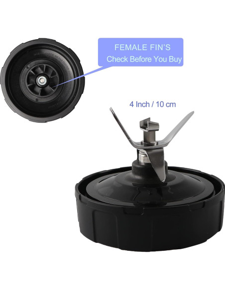 Cuchilla de Reemplazo 6 Aletas Ninja 10 cm para Licuadora