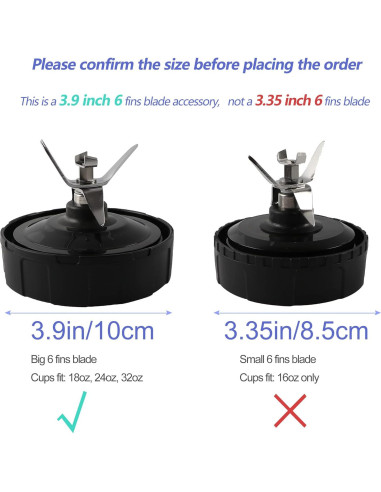 Cuchilla de Reemplazo 6 Aletas Ninja 10 cm para Licuadora