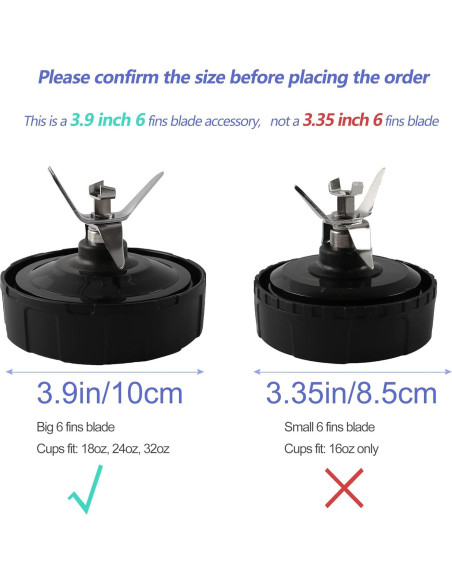 Cuchilla de Reemplazo 6 Aletas Ninja 10 cm para Licuadora