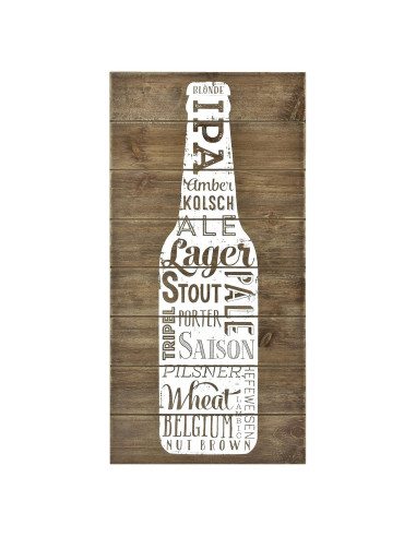 Arte de Pared MCS Variedades de Cerveza 50,8x25,4 cm Marrón