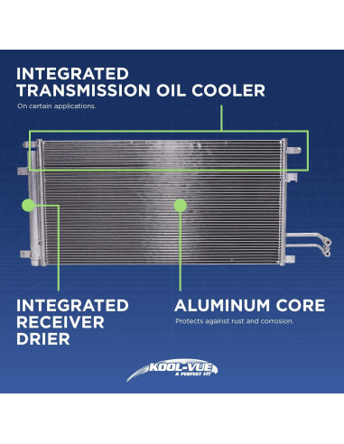 Condensador A/C Kool Vue para Toyota Corolla 2005-2008 1.8L