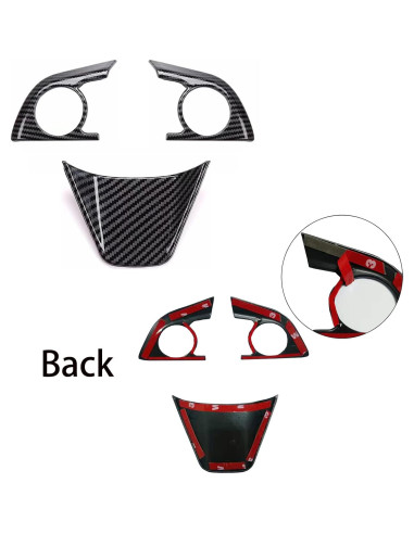 3 Piezas Cubierta Botón Volante ABS Fibra Carbono Toyota