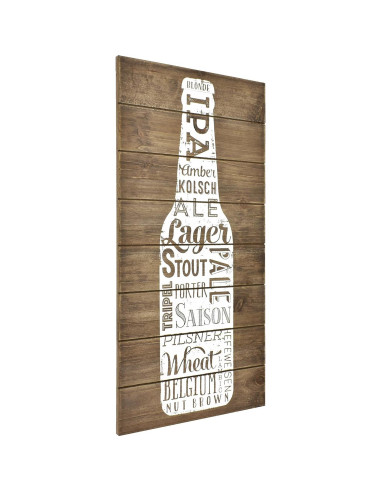 Arte de Pared MCS Variedades de Cerveza 50,8x25,4 cm Marrón