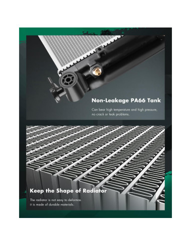 Radiador de motor SCITOO 2428 para Toyota Corolla y Pontiac Vibe