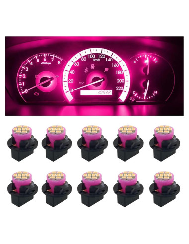 10 Bombillas LED T10 194 Joycourt para Tablero de Coche Rosa