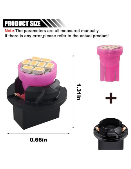 10 Bombillas LED T10 194 Joycourt para Tablero de Coche Rosa