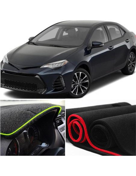 Cubierta de tablero KEEGTBOX para Toyota Corolla 2014-2018 Bisel Negro