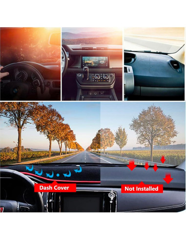 Cubierta de tablero KEEGTBOX para Toyota Corolla 2014-2018 Bisel Negro