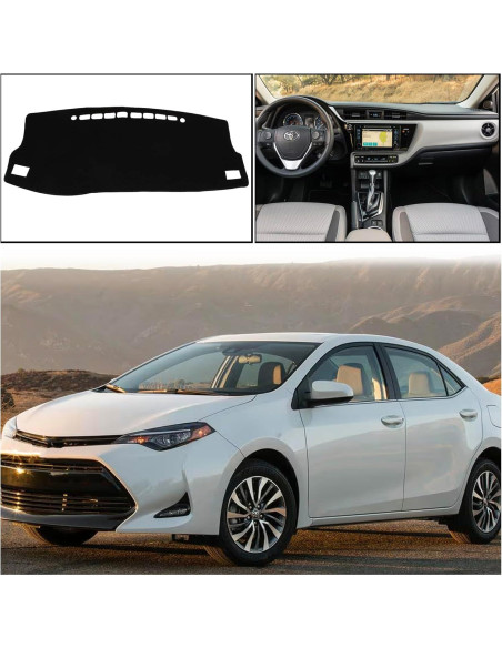 Cubierta de tablero KEEGTBOX para Toyota Corolla 2014-2018 Bisel Negro