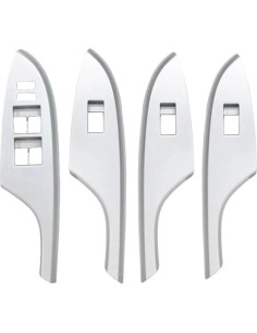 4 Piezas Marco Interruptor Ventana Frontal Plateado Fouedy 2