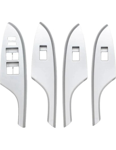 4 Piezas Marco Interruptor Ventana Frontal Plateado Fouedy