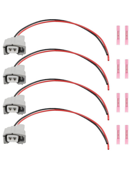 Conector de Inyector de Combustible Pigtail Zelven 4Pcs 2 Pin