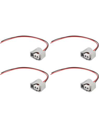 Conector de Inyector de Combustible Pigtail Zelven 4Pcs 2 Pin