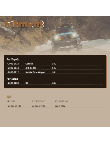 Inyectores de Combustible AJRICE para Toyota Corolla 2009-2015