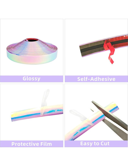 Moldura Decorativa Autoadhesiva YaoerYao Iridiscente 20mm 16 pies