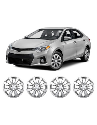 Juego de 4 Tapacubos Cromo 16" Hawkley para Toyota Corolla y Matrix