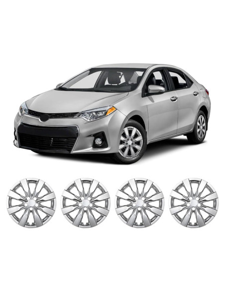 Juego de 4 Tapacubos Cromo 16" Hawkley para Toyota Corolla y Matrix