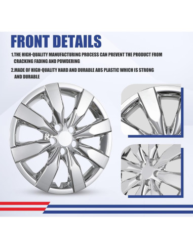 Juego de 4 Tapacubos Cromo 16" Hawkley para Toyota Corolla y Matrix