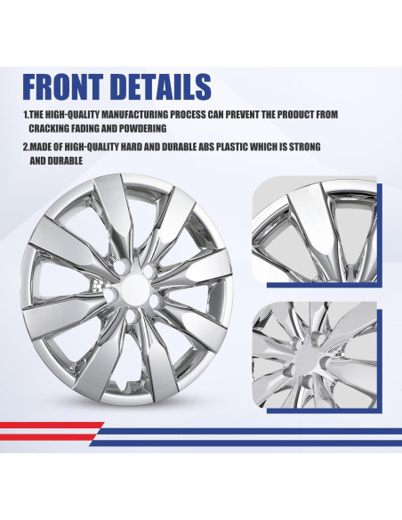 Juego de 4 Tapacubos Cromo 16" Hawkley para Toyota Corolla y Matrix