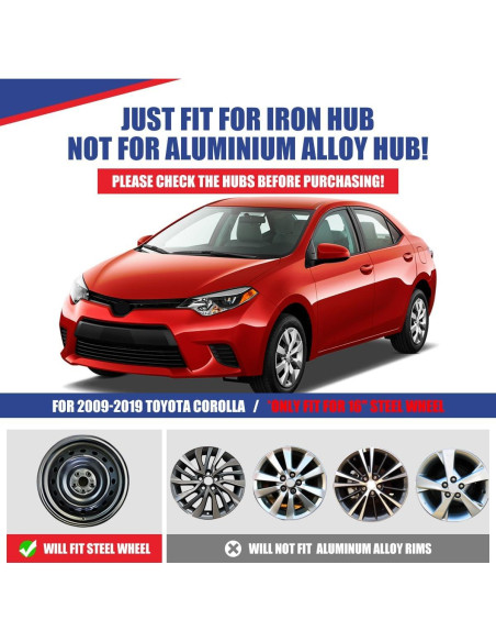 Juego de 4 Tapacubos Cromo 16" Hawkley para Toyota Corolla y Matrix